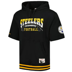 Pittsburgh Steelers Mitchell & Ness Pre-Game Short Sleeve Pullover Hoodie