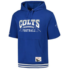 Indianapolis Colts Mitchell & Ness Pre-Game Short Sleeve Pullover Hoodie