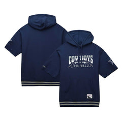 Dallas Cowboys Mitchell & Ness Pre-Game Short Sleeve Pullover Hoodie