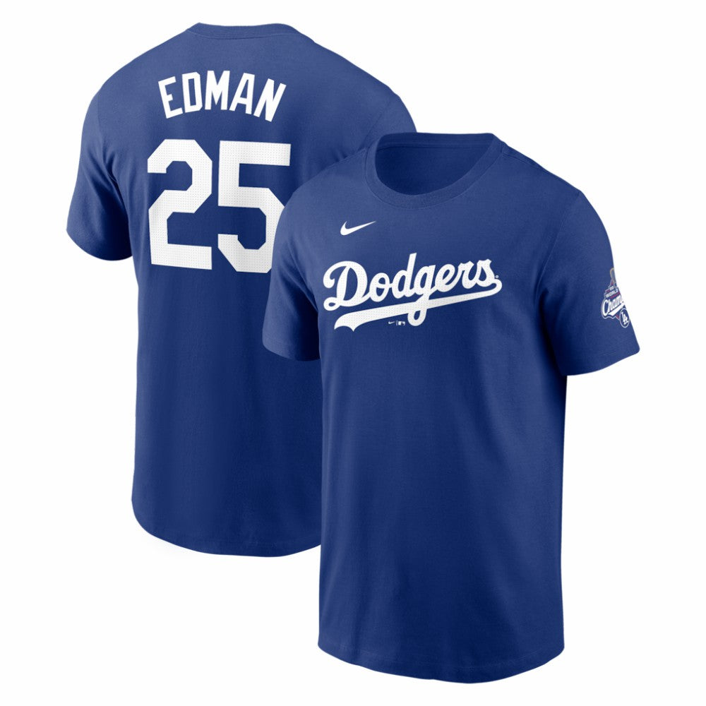 Tommy Edman Los Angeles Dodgers Nike 2025 World Series Champions Name & Number T-Shirt | MLB Outlet