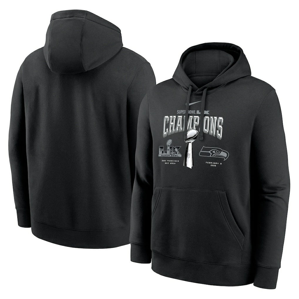 Seattle Seahawks Nike Super Bowl LX Champions Locker Room Trophy Collection Fleece Hoodie