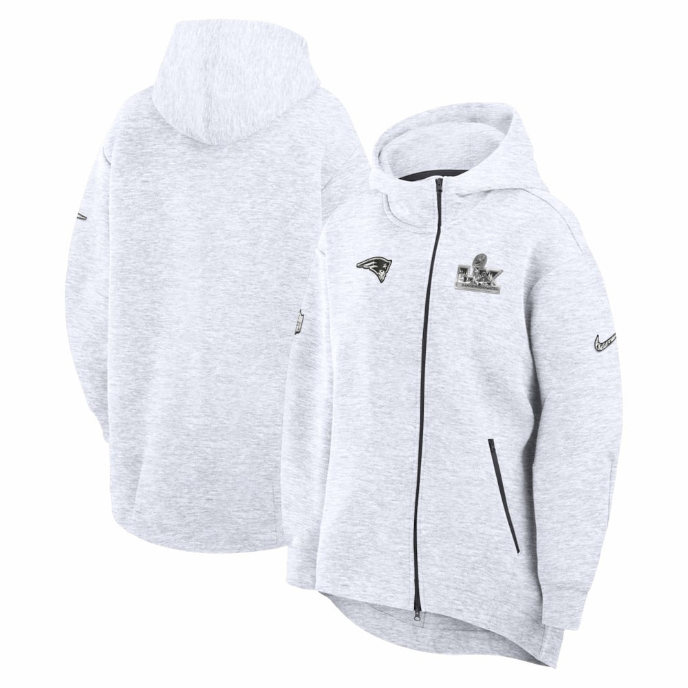 New England Patriots Nike Women's Super Bowl LX Opening Night Tech Fleece Full-Zip Hoodie