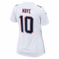 New England Patriots Nike Drake Maye Women's Super Bowl LX Patch Tundra Fashion Game Jersey