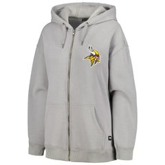 Minnesota Vikings The Wild Collective Women's Faux Fur Lined Tri-Blend Full-Zip Hoodie