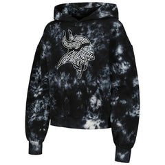 Minnesota Vikings The Wild Collective Women's Tie-Dye Cropped Pullover Hoodie