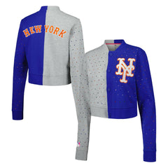 New York Mets Terez Women's Cropped Button-Up Cardigan | MLB Near me