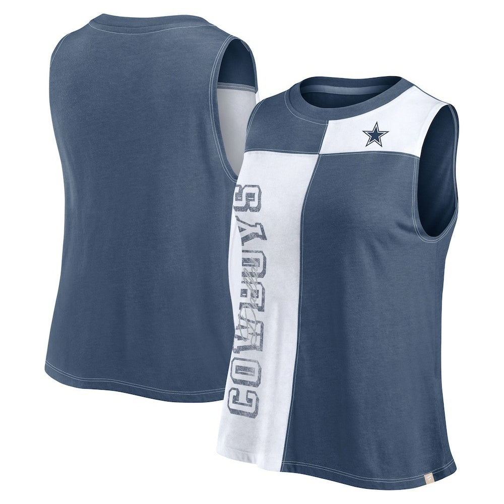 Dallas Cowboys Fanatics Women's Script Color Block Tank Top