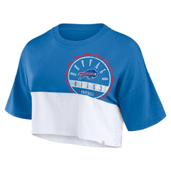 Buffalo Bills Fanatics Women's Boxy Color Split Cropped T-Shirt