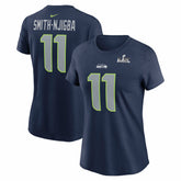 Seattle Seahawks Nike Jaxon Smith-Njigba Women's Super Bowl LX Patch Name & Number T-Shirt