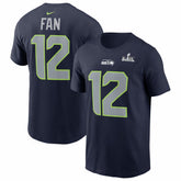 Seattle Seahawks Nike 12s Super Bowl LX Patch Name & Number T-Shirt