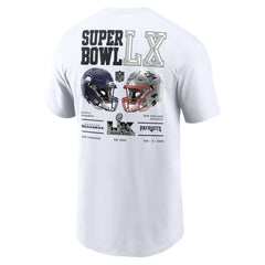 New England Patriots Nike vs. Seattle Seahawks Super Bowl LX Dueling T-Shirt