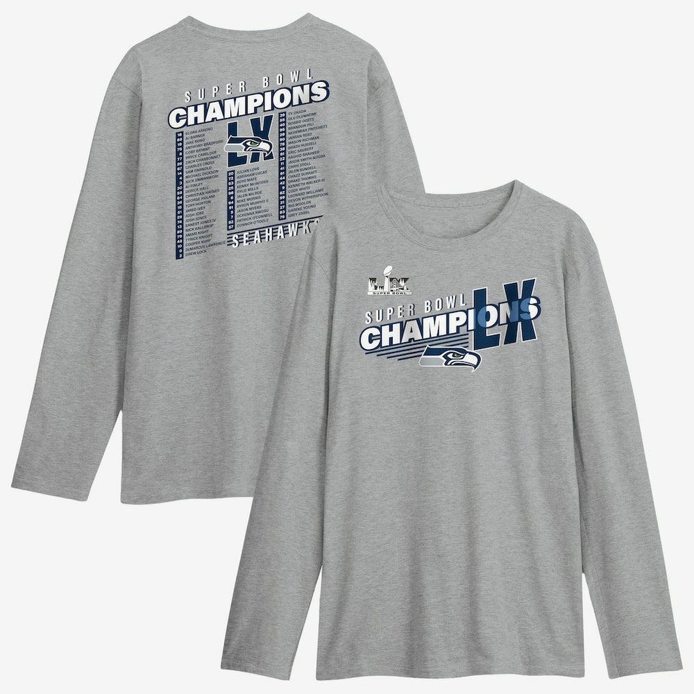 Seattle Seahawks Fanatics Super Bowl LX Champions Best Teammates Roster Long Sleeve T-Shirt
