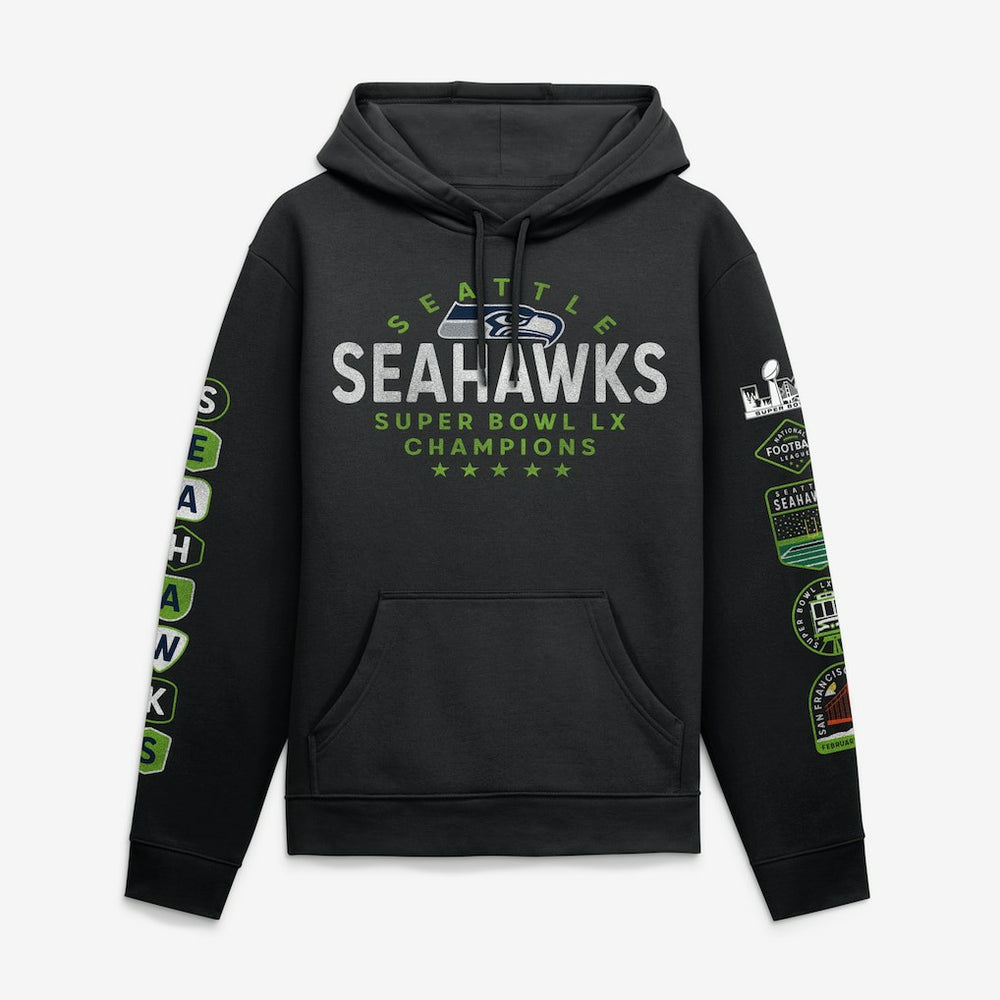 Seattle Seahawks Fanatics Super Bowl LX Champions Banner Year Hoodie