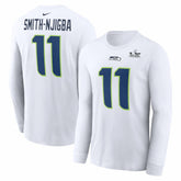 Seattle Seahawks Nike Jaxon Smith-Njigba Super Bowl LX Champions Patch Name & Number Long Sleeve T-Shirt