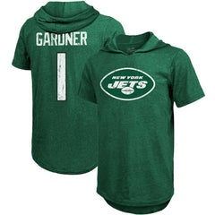New York Jets Ahmad Sauce Gardner Majestic Threads Player Name & Number Tri-Blend Hoodie T-Shirt
