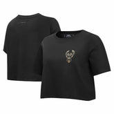 Milwaukee Bucks Pro Standard Women's Holiday Glam Boxy T-Shirt Discount