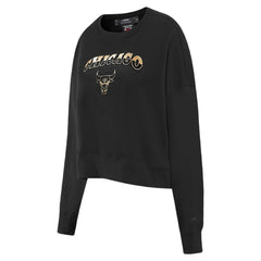 Chicago Bulls Pro Standard Women's Glam Cropped Pullover Sweatshirt - Black for sale Discount