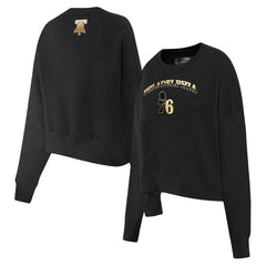 Philadelphia 76ers Pro Standard Women's Glam Cropped Pullover Sweatshirt - Black for sale For Sale