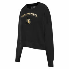Philadelphia 76ers Pro Standard Women's Glam Cropped Pullover Sweatshirt - Black for sale For Sale