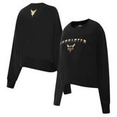 Charlotte Hornets Pro Standard Women's Glam Cropped Pullover Sweatshirt - Black online On Sale