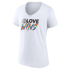 Pittsburgh Steelers Fanatics Women's Love Wins V-Neck T-Shirt