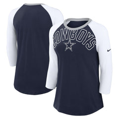 Dallas Cowboys Nike Women's Knockout Arch Raglan Tri-Blend 3/4-Sleeve T-Shirt