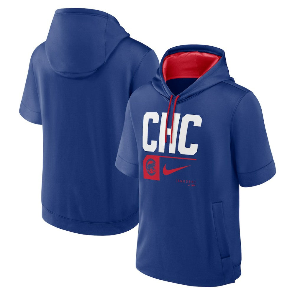 Chicago Cubs Nike Tri Code Lockup Short Sleeve Pullover Hoodie | MLB Discount