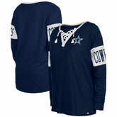 Dallas Cowboys New Era Women's Lace-Up Notch Neck Long Sleeve T-Shirt