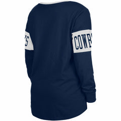 Dallas Cowboys New Era Women's Lace-Up Notch Neck Long Sleeve T-Shirt