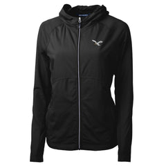 Philadelphia Eagles Cutter & Buck Women's Gridiron Classics Logo Adapt Eco Knit Hybrid Recycled Full-Zip Hoodie