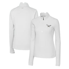 Philadelphia Eagles Cutter & Buck Women's Gridiron Classics Logo DryTec Traverse Stretch Quarter-Zip Pullover Top