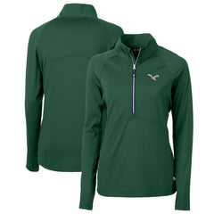 Philadelphia Eagles Cutter & Buck Women's Gridiron Classics Logo Adapt Eco Knit Stretch Recycled Half-Zip Pullover Top