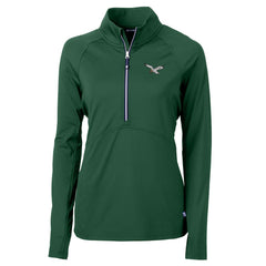 Philadelphia Eagles Cutter & Buck Women's Gridiron Classics Logo Adapt Eco Knit Stretch Recycled Half-Zip Pullover Top