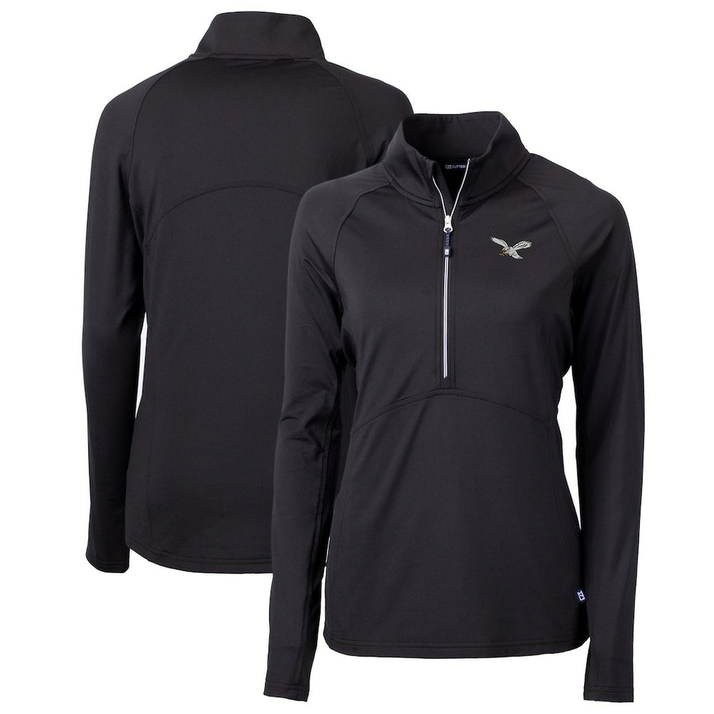 Philadelphia Eagles Cutter & Buck Women's Gridiron Classics Logo Adapt Eco Knit Stretch Recycled Half-Zip Pullover Top