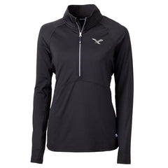 Philadelphia Eagles Cutter & Buck Women's Gridiron Classics Logo Adapt Eco Knit Stretch Recycled Half-Zip Pullover Top