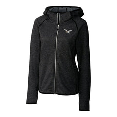 Philadelphia Eagles Cutter & Buck Women's Gridiron Classics Logo Mainsail Sweater-Knit Full-Zip Hoodie