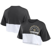 New Orleans Saints Fanatics Women's Boxy Color Split Cropped T-Shirt