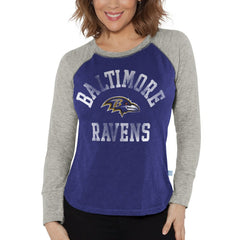 Baltimore Ravens G-III 4Her by Carl Banks Women's Waffle Knit Raglan Long Sleeve T-Shirt
