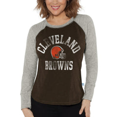 Cleveland Browns G-III 4Her by Carl Banks Women's Waffle Knit Raglan Long Sleeve T-Shirt