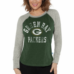 Green Bay Packers G-III 4Her by Carl Banks Women's Waffle Knit Raglan Long Sleeve T-Shirt