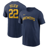 Christian Yelich Milwaukee Brewers Nike Fuse Name & Number T-Shirt | MLB US