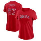 Mike Trout Los Angeles Angels Nike Women's Cooperstown Collection Fuse Name & Number T-Shirt | MLB Near me