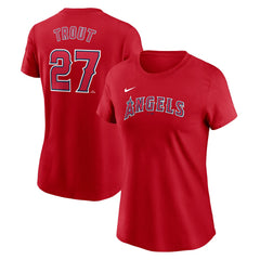 Mike Trout Los Angeles Angels Nike Women's Cooperstown Collection Fuse Name & Number T-Shirt | MLB Near me