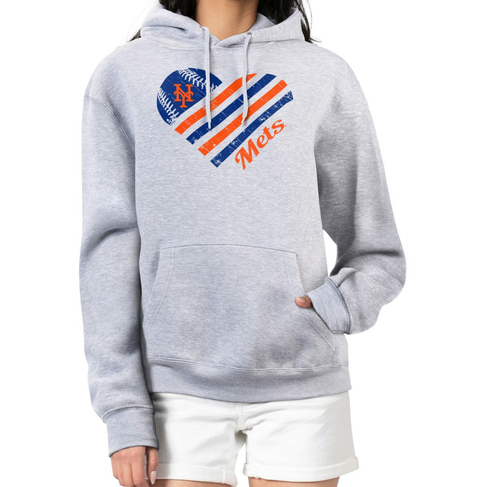 New York Mets G-III 4Her by Carl Banks Women's Heart Fleece Pullover Hoodie | MLB Online
