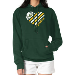 Athletics G-III 4Her by Carl Banks Women's Heart Fleece Pullover Hoodie | MLB Discount