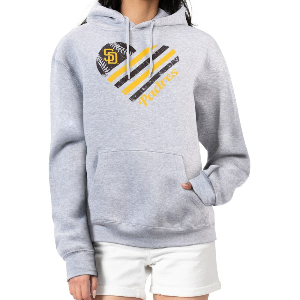 San Diego Padres G-III 4Her by Carl Banks Women's Heart Fleece Pullover Hoodie | MLB On Sale