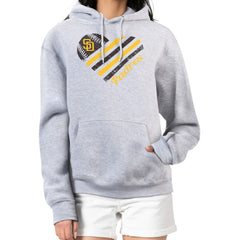 San Diego Padres G-III 4Her by Carl Banks Women's Heart Fleece Pullover Hoodie | MLB On Sale