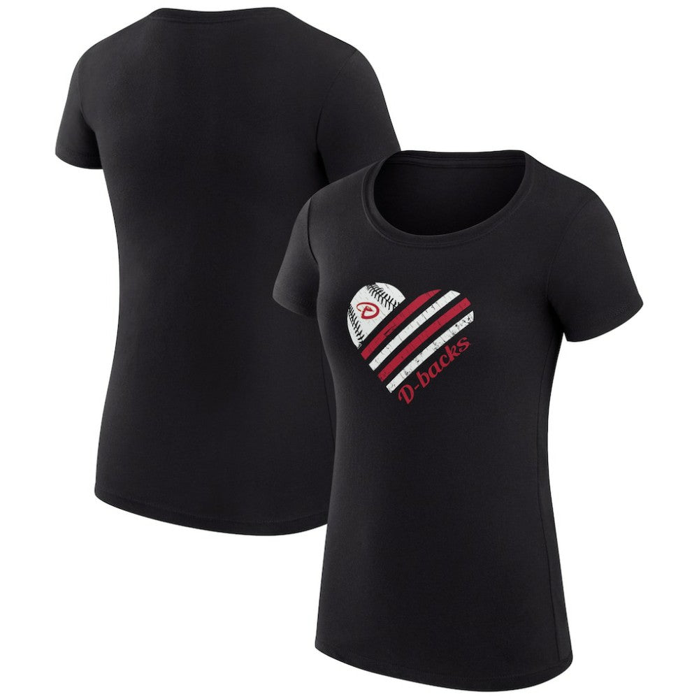 Arizona Diamondbacks G-III 4Her by Carl Banks Women's Super-Slim Fit Lightweight Heart Graphic T-Shirt | MLB Shop