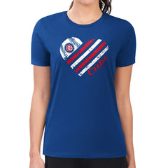 Chicago Cubs G-III 4Her by Carl Banks Women's Super-Slim Fit Lightweight Heart Graphic T-Shirt | MLB Outlet