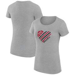 Cincinnati Reds G-III 4Her by Carl Banks Women's Super-Slim Fit Lightweight Heart Graphic T-Shirt | MLB Discount